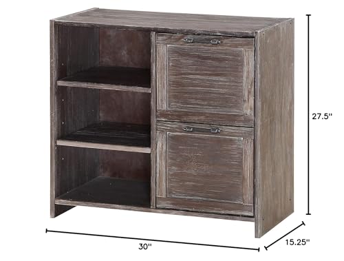 Donco Kids 2 Drawer Solid Wood Low Loft Chest With Shelves In Brushed Shadow